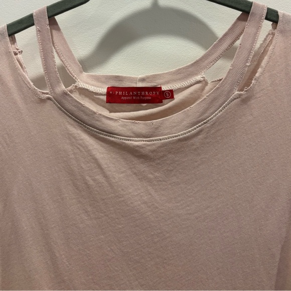 n:PHILANTHROPY Tank Top w/Cutout Detail/Distressed Edges, Size S, Excellent Cond - Picture 4 of 15